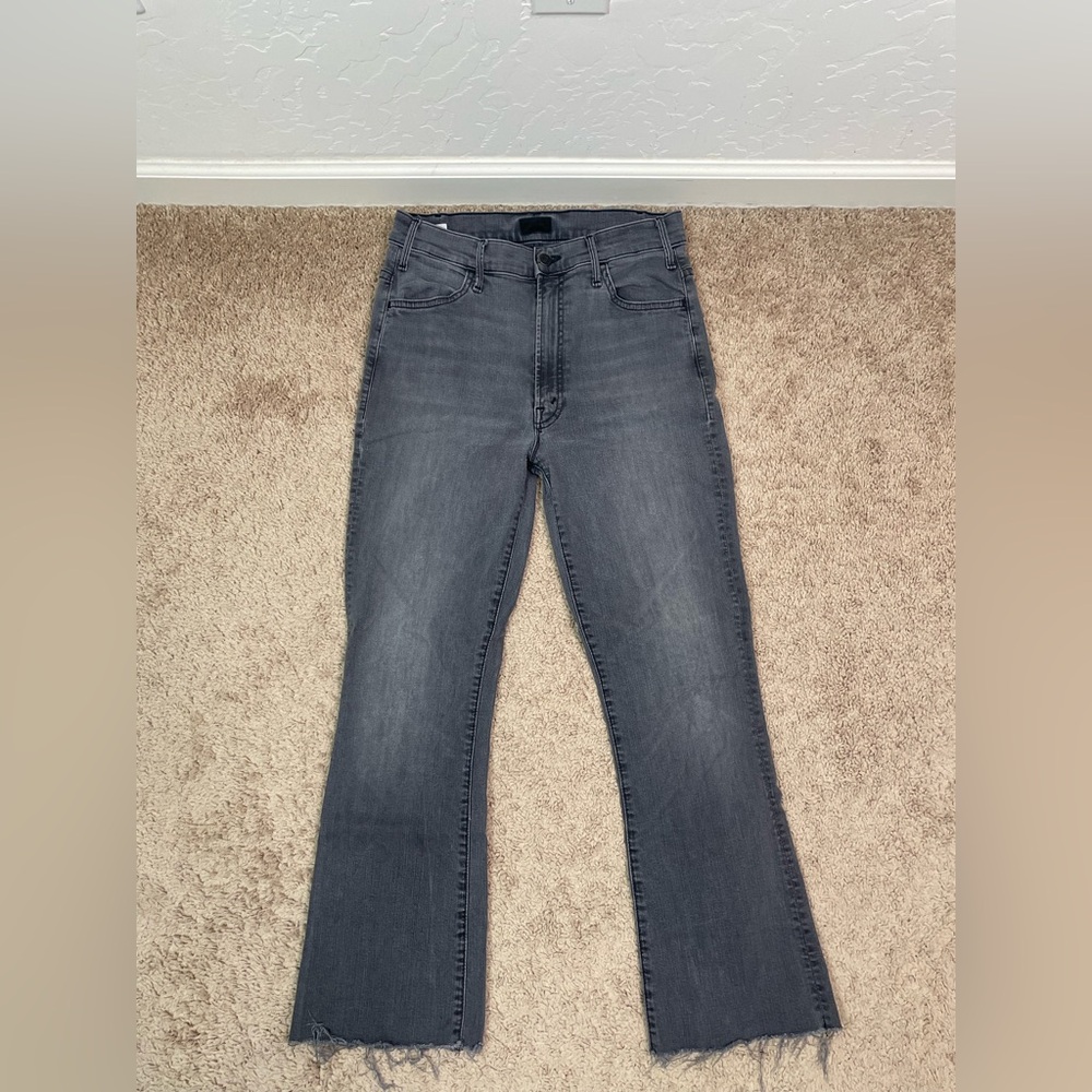 Mother Patch Slacker Crop Frayed Jeans Size 27